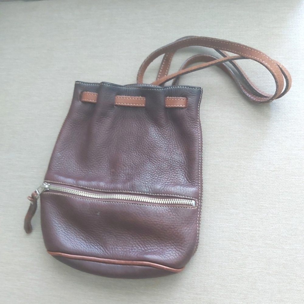 Handmade  genuine leather small backpack brown